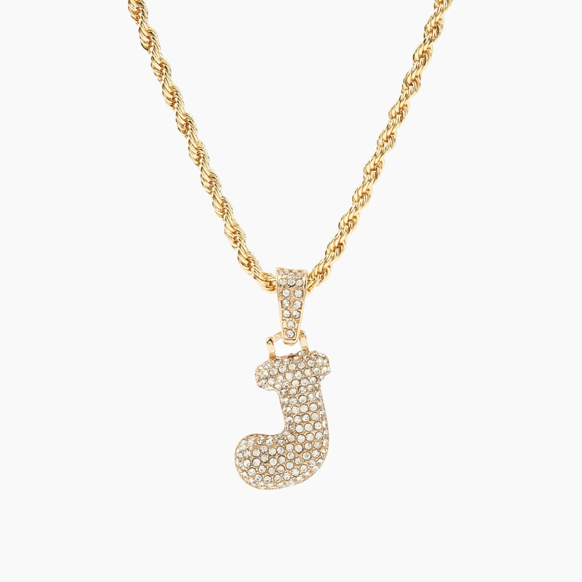 Gold Bubble Letter Necklace