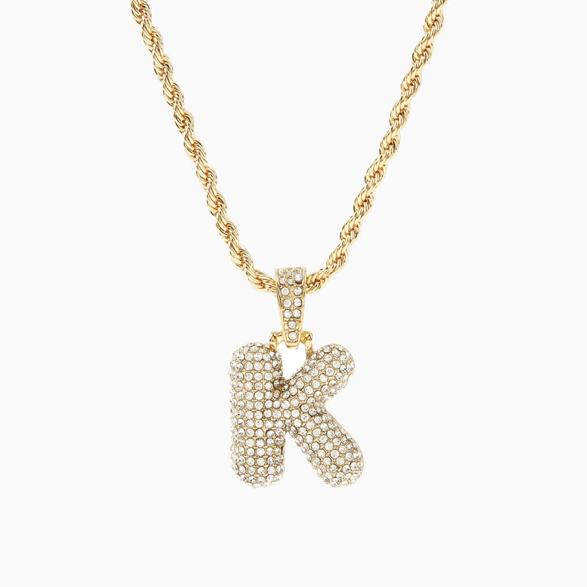 Gold Bubble Letter Necklace