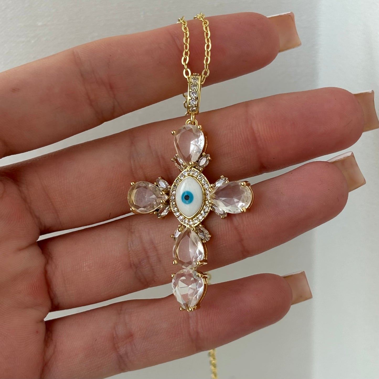 Evil Eye Cross Necklace