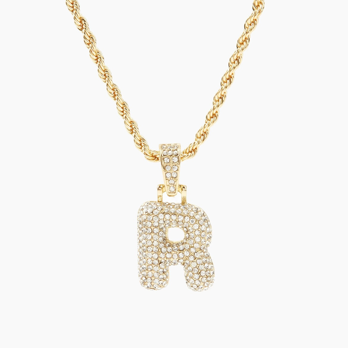 Gold Bubble Letter Necklace