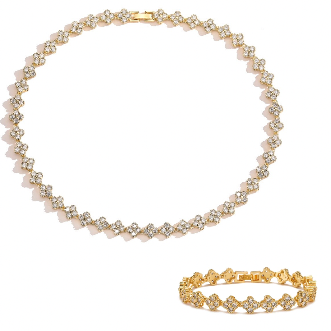 Valencia Necklace & Bracelet Set Gold