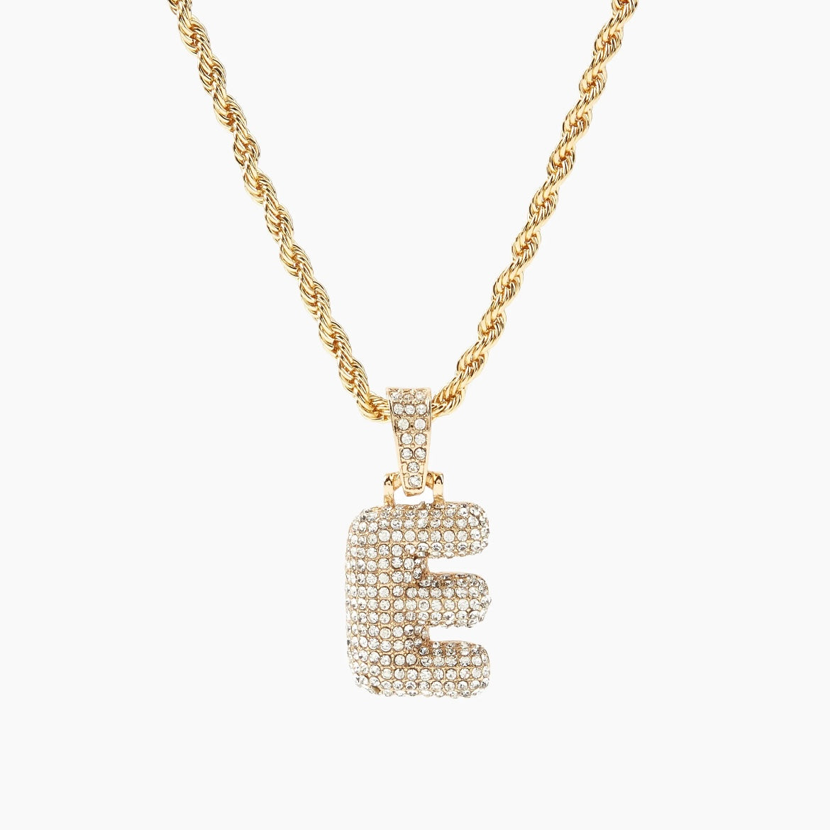 Gold Bubble Letter Necklace