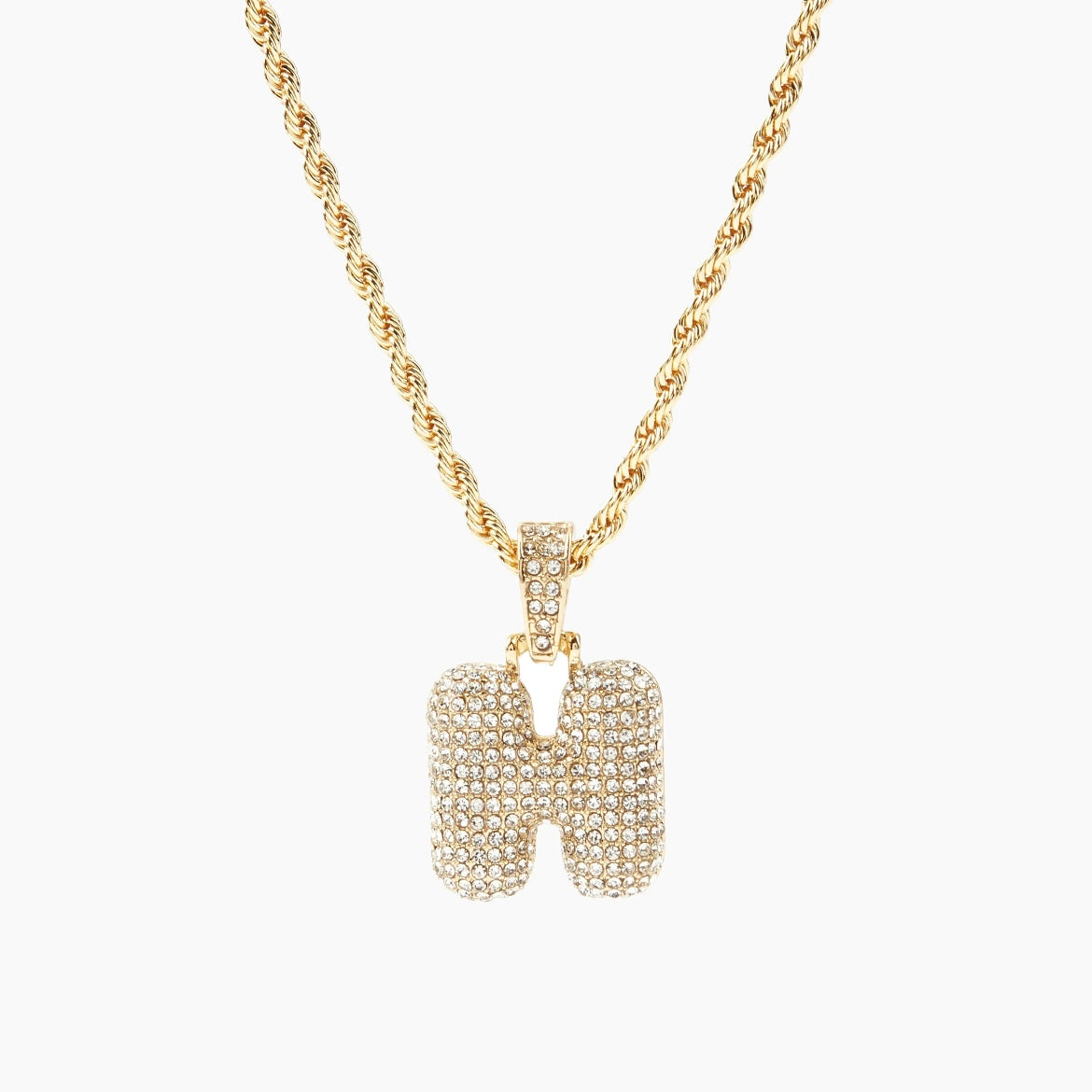 Gold Bubble Letter Necklace