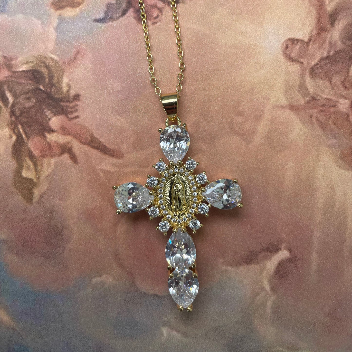 Rosa Cross Necklace